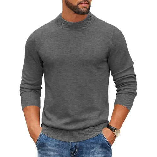 Animal Game Men's Mock Turtleneck Cold Blouse Knitwear Pullover Casual
