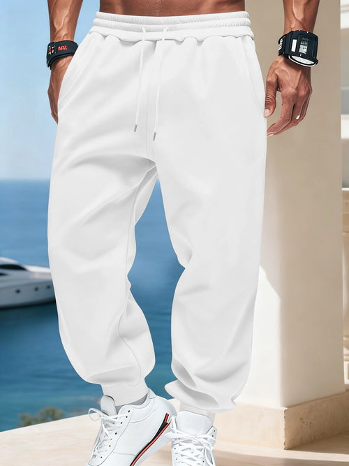 Man Autumn Fleece Sportpants Drawstring Casual Long Pants Comfortable