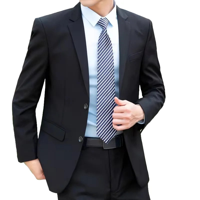 8XL Suit (Blazer+pants) Fashion Business Gentleman Italian Style Slim