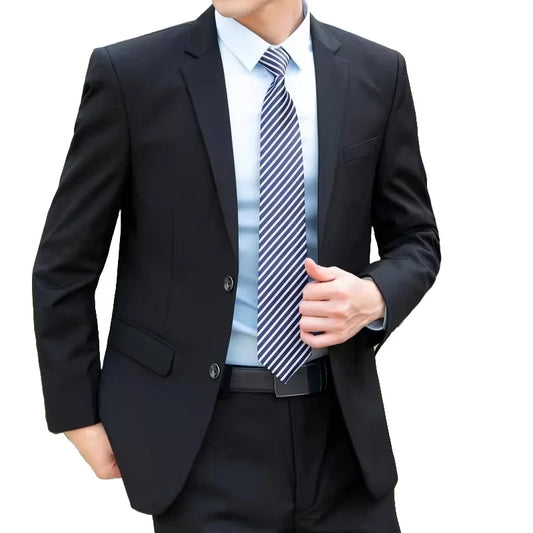 8XL Suit (Blazer+pants) Fashion Business Gentleman Italian Style Slim