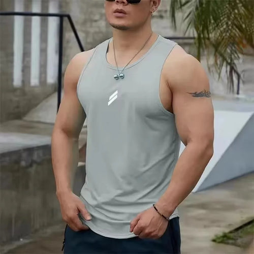 2025 Summer Men's tank top Casual Round Neck Mesh Undershirt Shirt
