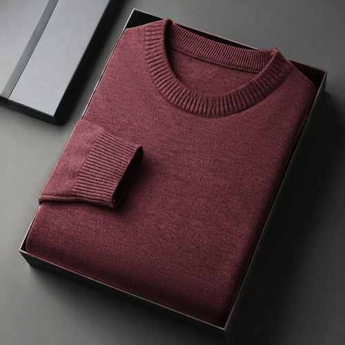 Mens CrewNeck Pullover Sweater Long Sleeve Knitted Sweaters Vintage