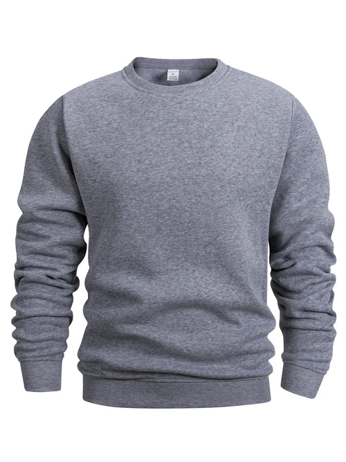 Men's Crew Neck Sweatshirts Solid Color Sweatwear Spring Outdoor
