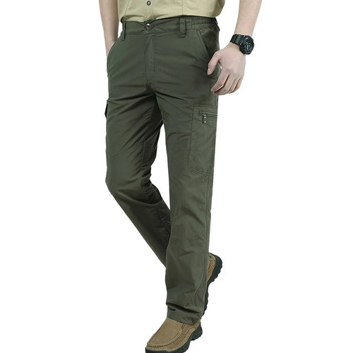 Casual Men Pants Summer Multiple Pockets Cargo Pants Quick Dry Thin