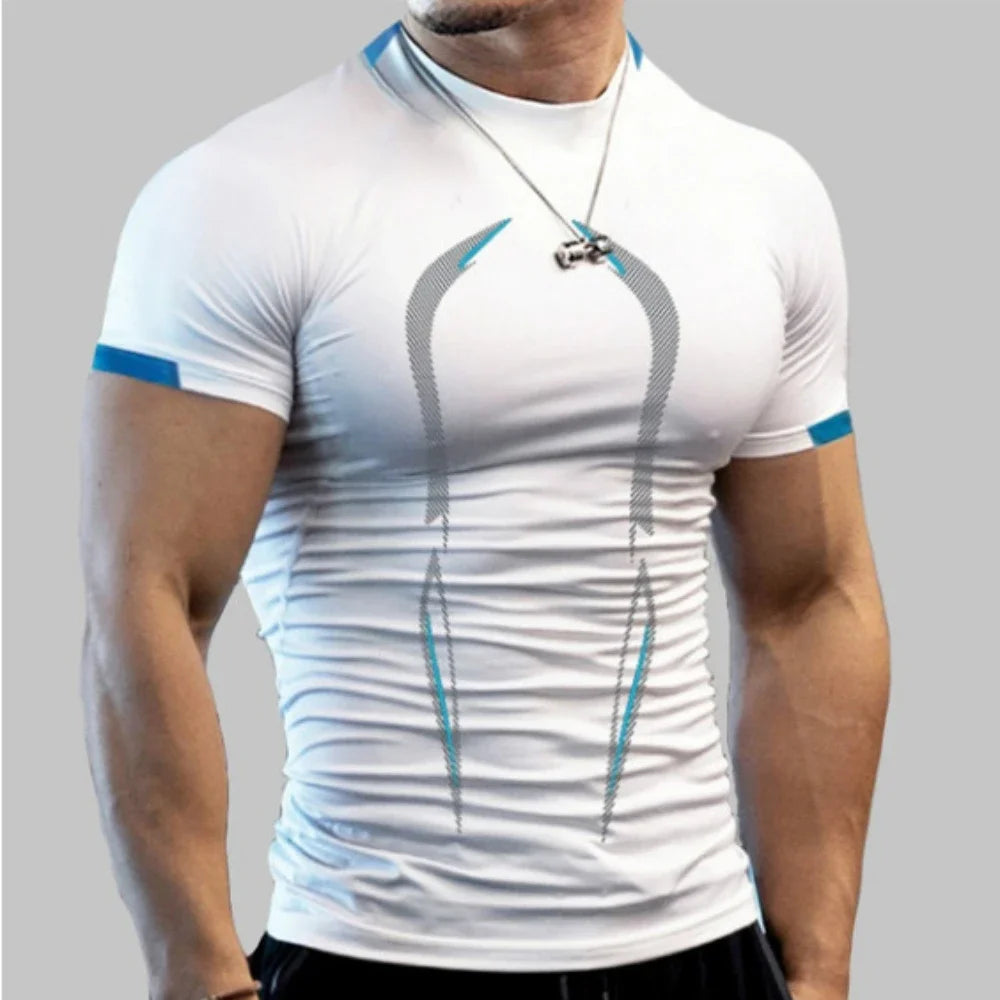 New Summer Sportswear Gym Breathable T Shirt Men Quick Drying Jogging