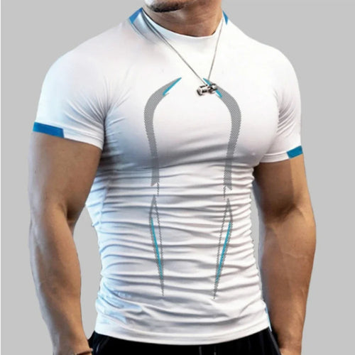 New Summer Sportswear Gym Breathable T Shirt Men Quick Drying Jogging