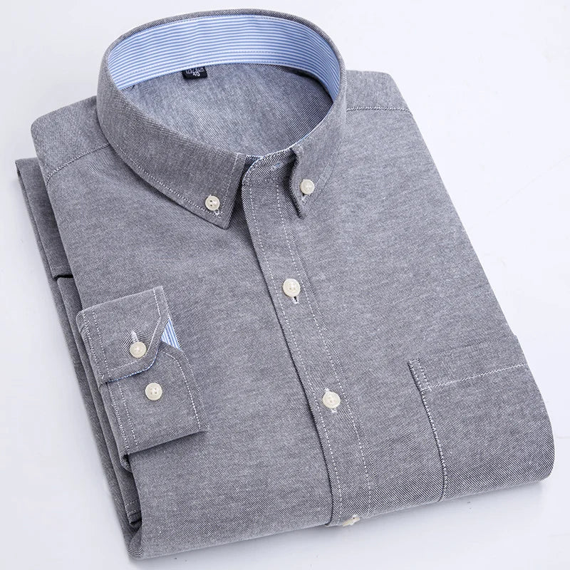 Men's long sleeve shirt Oxford woven casual non-ironing spring summer