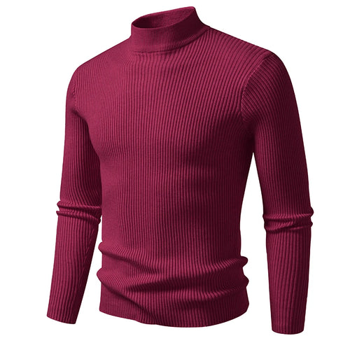 Mens Mock Neck Pullover Sweater High Neck Turtleneck Long Sleeve