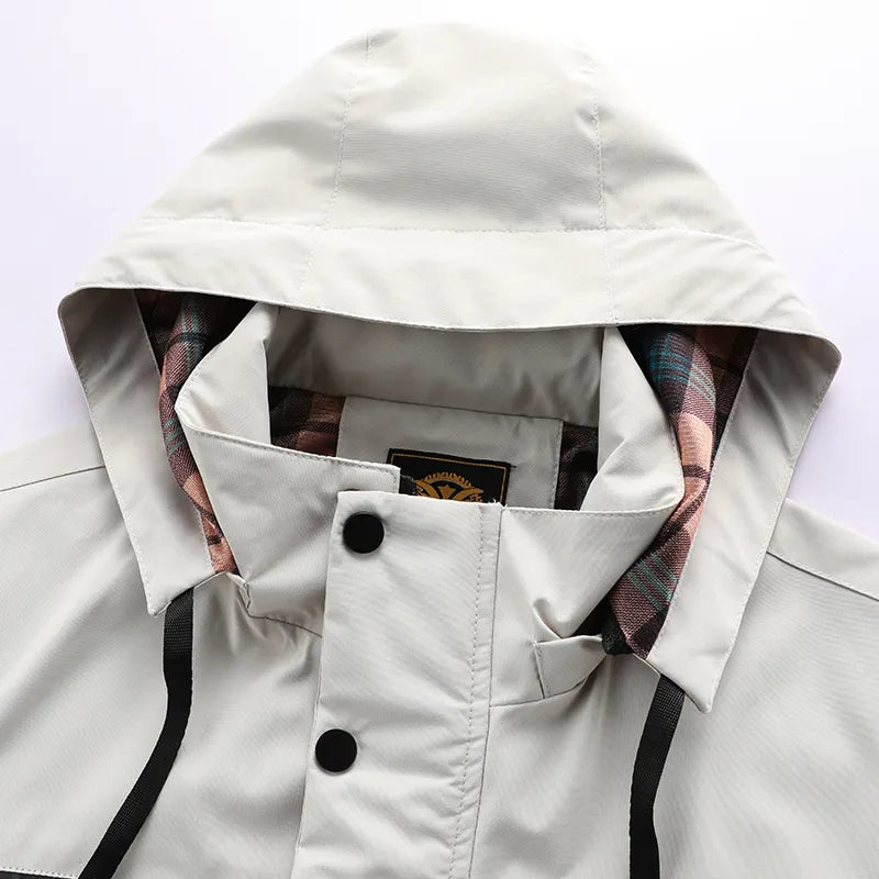 Fashion Men's Casual Windbreaker Jackets Hooded Jacket Man Waterproof