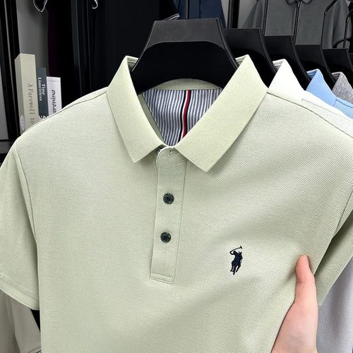 High end brand 100% cotton short sleeve polo shirt men luxur pony