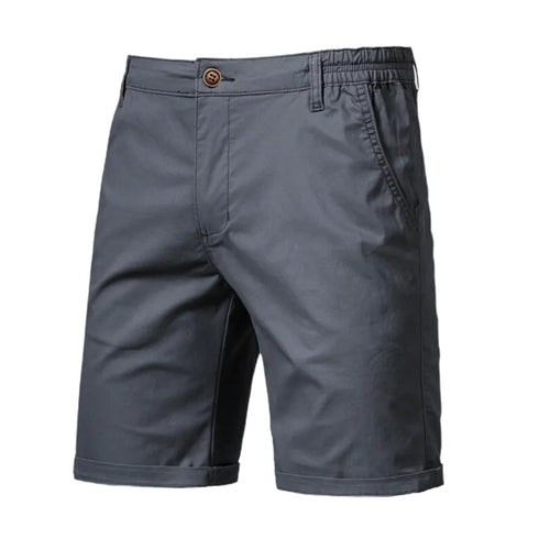 2021 New Summer 100% Cotton Solid Shorts Men High Quality Casual