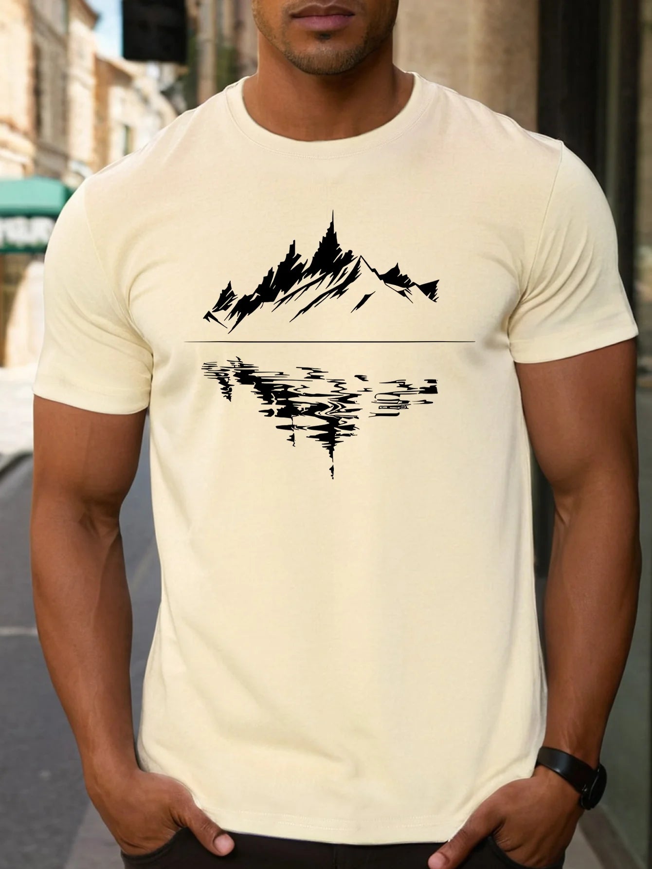 Men's summer 100 pure cotton fashionable casual loose fit plus