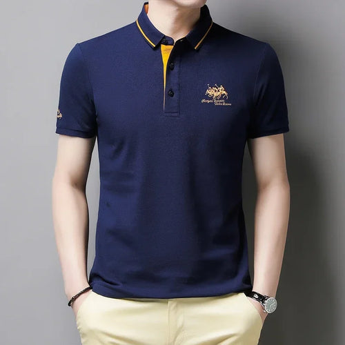 Men's Embroidered Casual Fashion Short Sleeved POLO Shirt Summer
