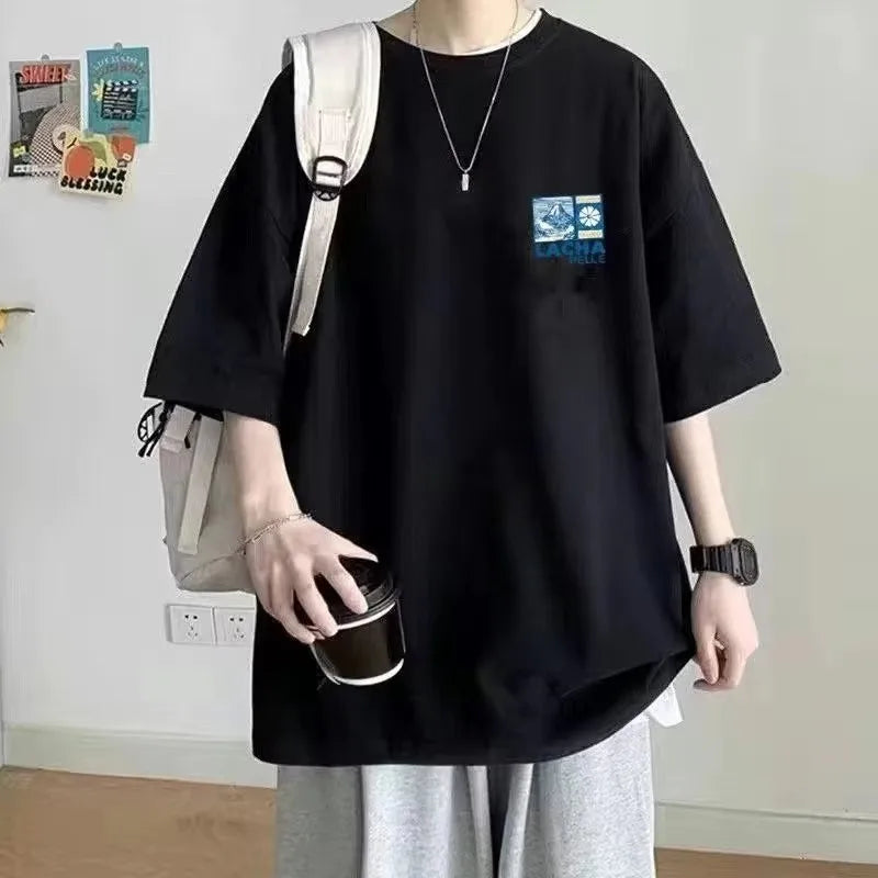 8XL Korean Loose Fitting T-shirt Fashion American Japanese Fuji