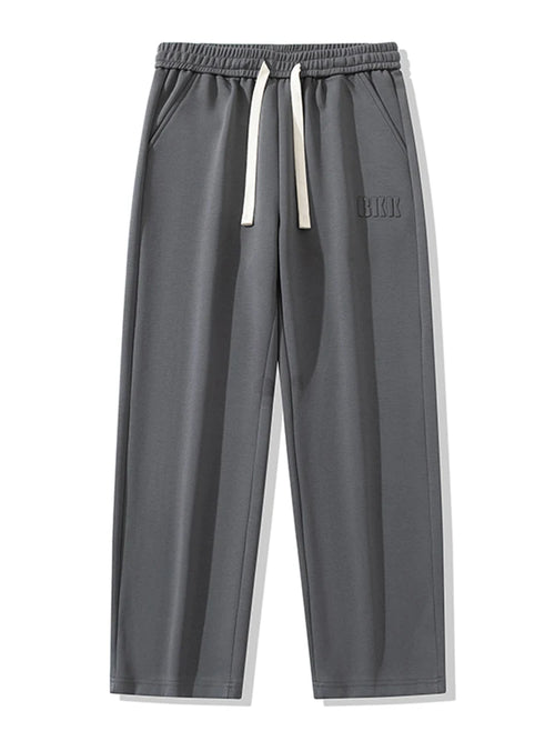 Men's Straight Sweatpants Wide Leg Cotton Track Pants Drawstring