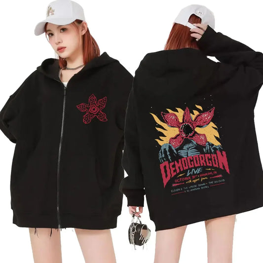 Eddie Munson The Demogorgon Zipper Hoodie Men Women Cannibal Flower