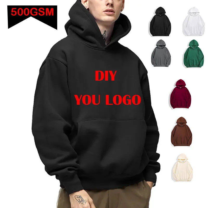 DIY Custom Your Brand LOGO 500GSM Heavy Weight New Autumn Winter