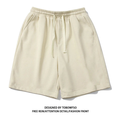 100% Cotton Simple High Street Shorts Men's and Women's Same Summer