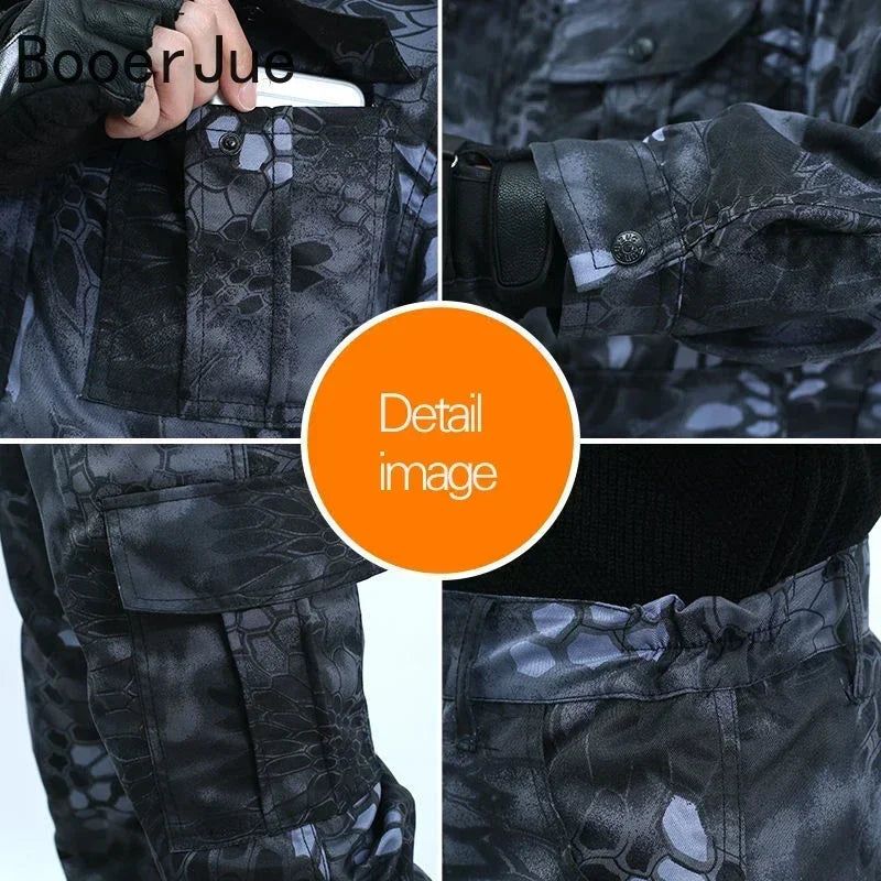 Black Python Pattern Wear-resistant Overalls Labor Insurance Cloth
