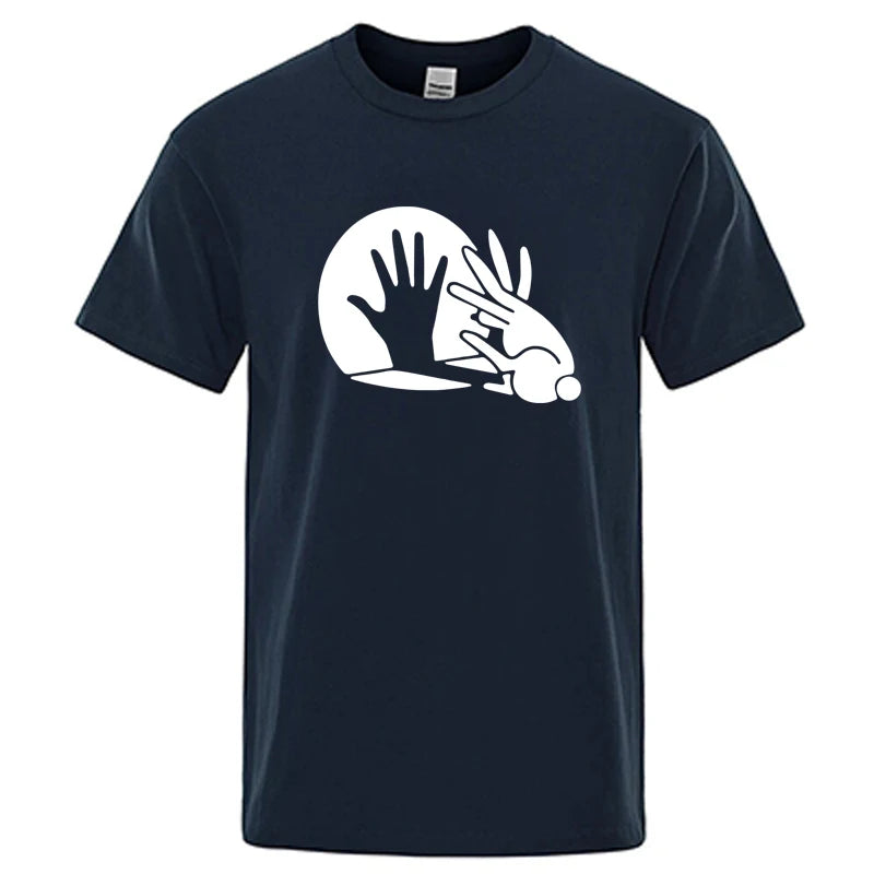 Men's High Quality T-shirt 100% Cotton Funny Shadow Puppet Design