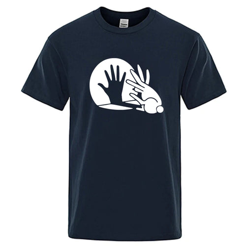 Men's High Quality T-shirt 100% Cotton Funny Shadow Puppet Design