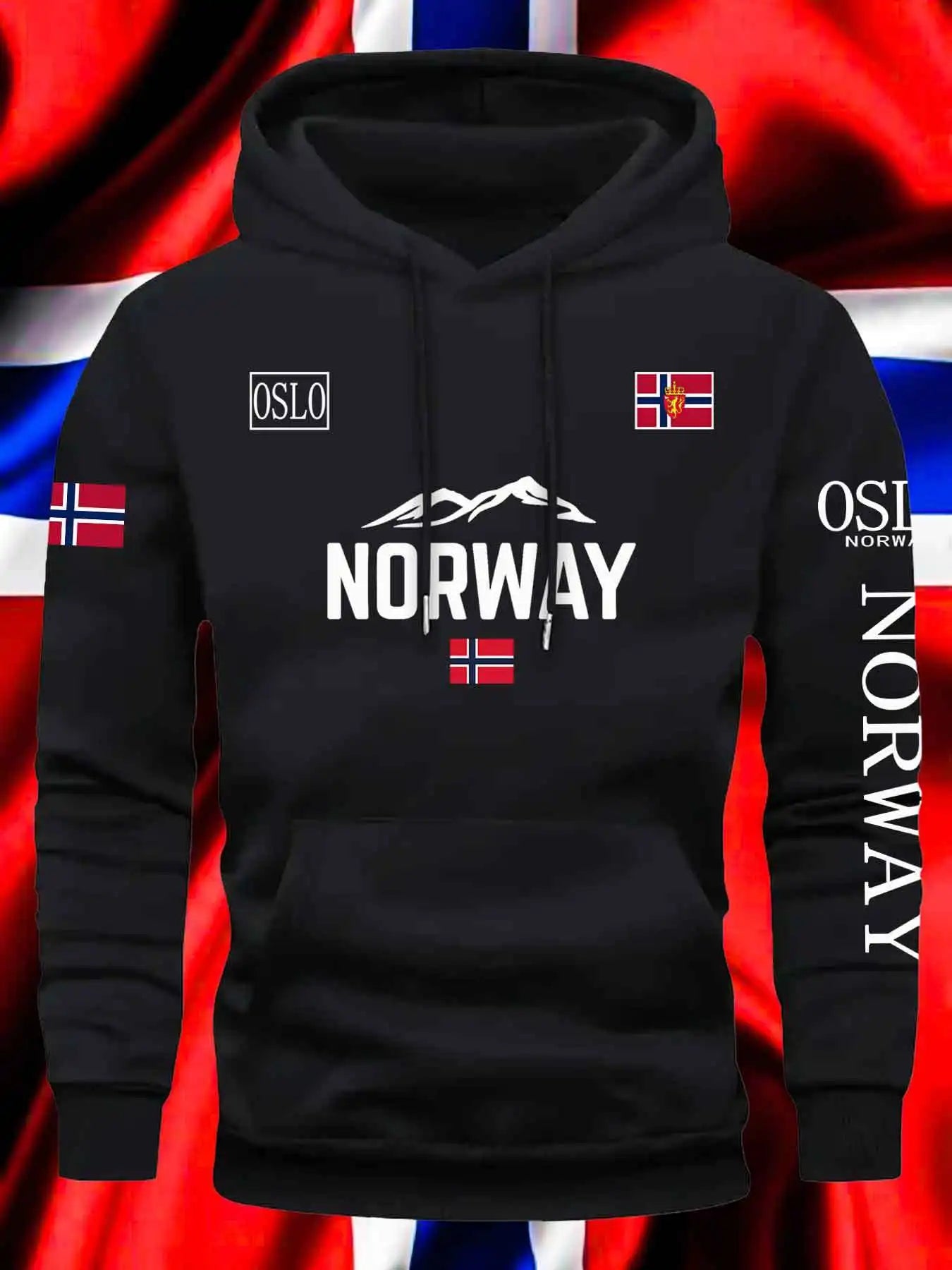 Norwegian Print Best-selling New Men Women Hooded Sweatshirt Autumn