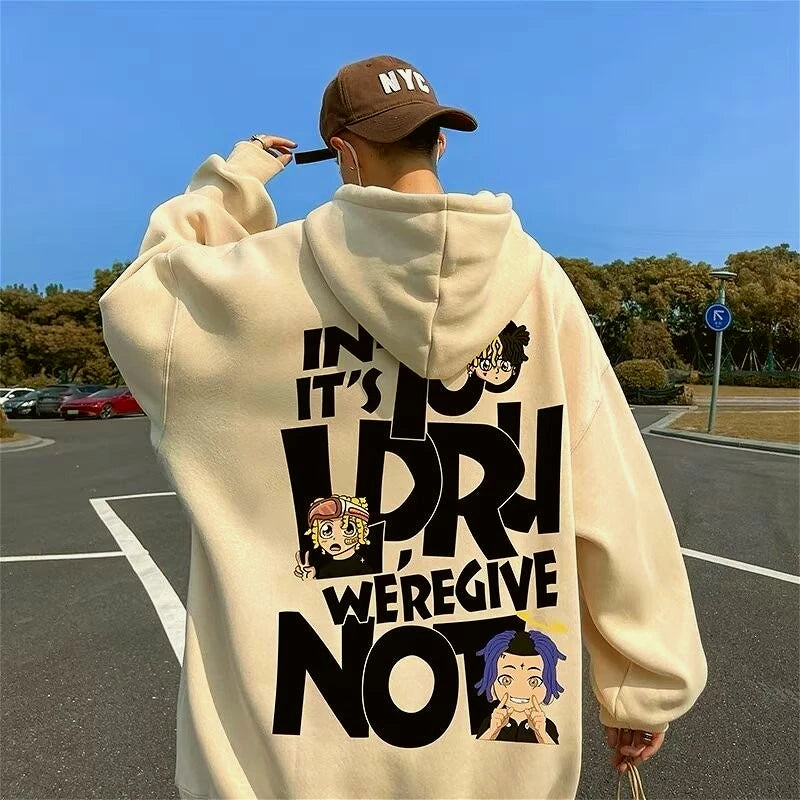 8XL Hoodie Pullover Loose Fit Hip Hop Trendy Singer Alphabet American