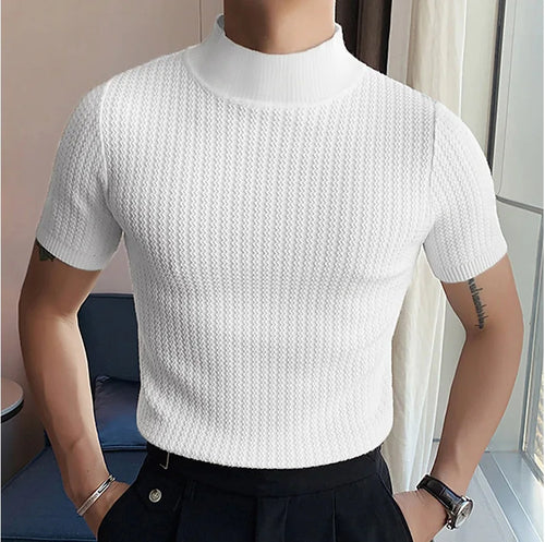 Summer new casual simple knitted base shirt European and American