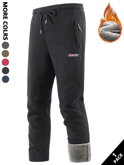 Men's Fleece-Lined Long Pants, Heat-Retaining and Warm, Soft and