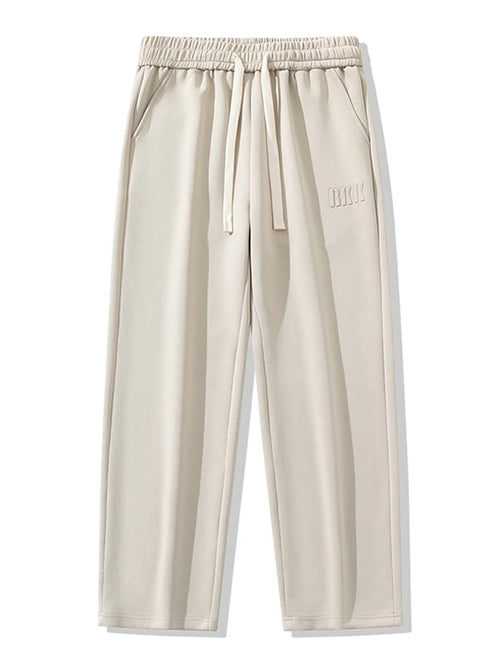Men's Straight Sweatpants Wide Leg Cotton Track Pants Drawstring