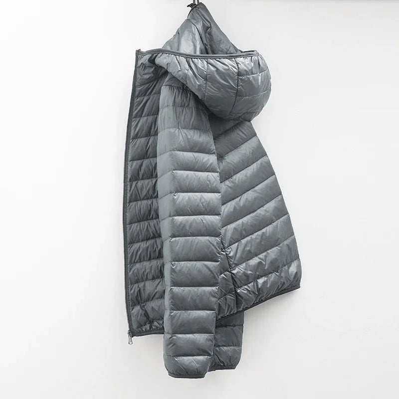 2024 Men Winter Coat Fashion Hooded White Duck Down Jackets Plus Size