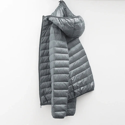 2024 Men Winter Coat Fashion Hooded White Duck Down Jackets Plus Size