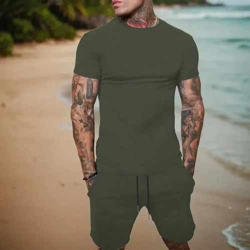 Fashionable and casual summer outdoor sports suit men's breathable