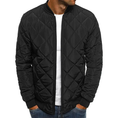 Winter New Cotton Jacket Men's Baseball Collar Mesh Pressed
