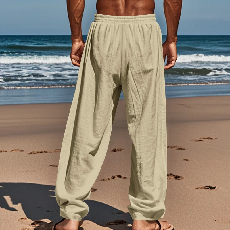 European and American autumn men's hip-hop breathable cotton linen