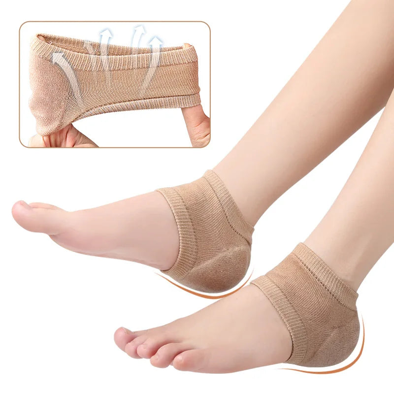 Silicone Gel Heel Protector Sleeve Pads Heel Cups Support Skin Cushion