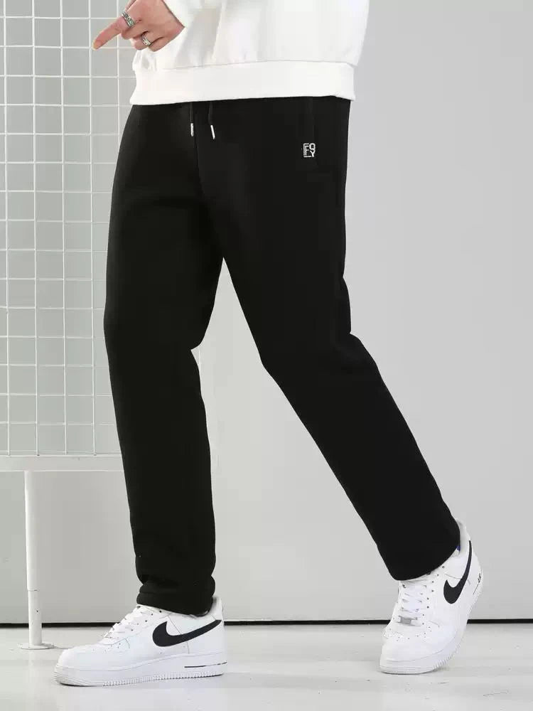 Winter Men's Sweatpants Thick Warm Fleece Joggers Sportswear Zip