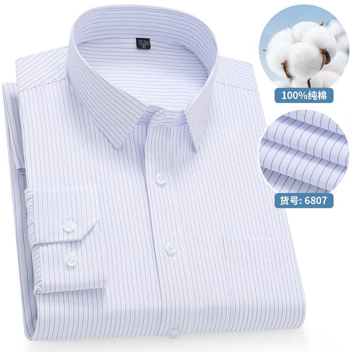High Quality 100% Cotton Men's Shirts Long Sleeve Slim Fit Business