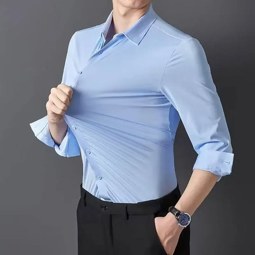 Premium Men's Ultra-Stretch Shirt - High-Quality Silky Business Formal