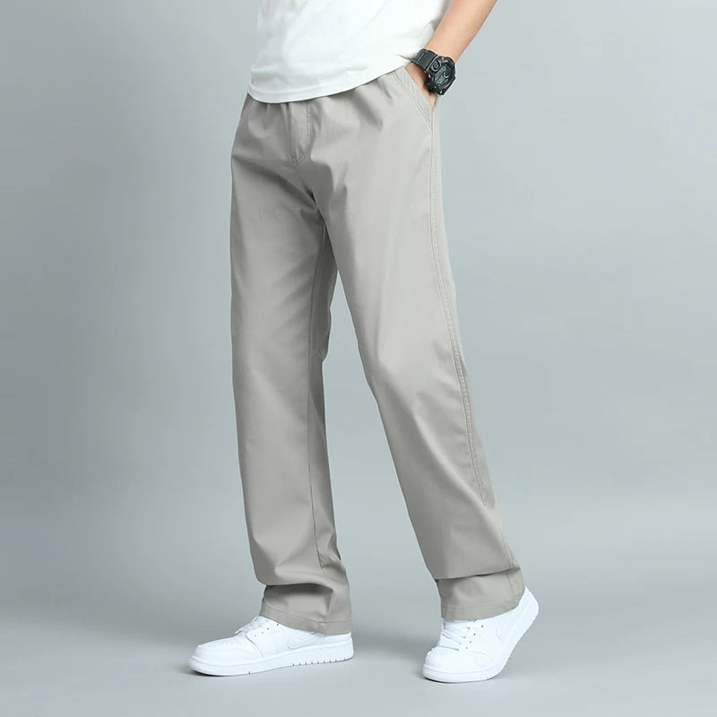 Big Size Men's Casual Cotton Trousers Loose Fit Straight Pants Multi