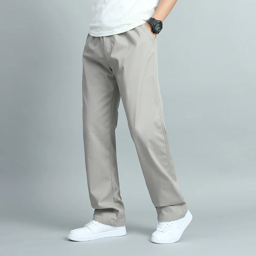 Big Size Men's Casual Cotton Trousers Loose Fit Straight Pants Multi