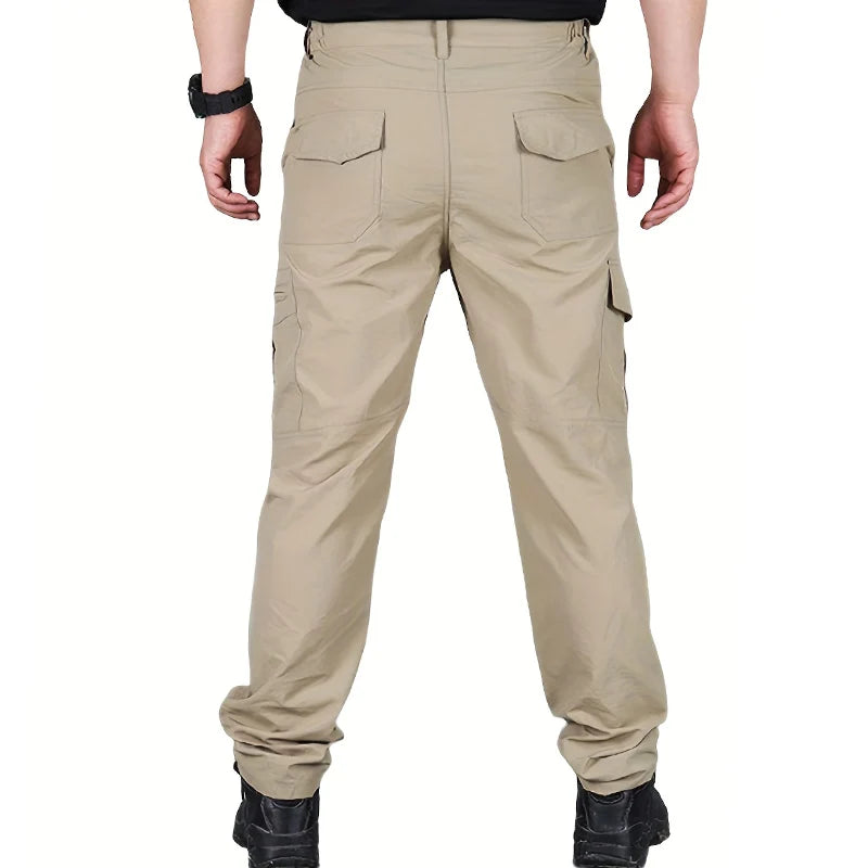 Casual Men Pants Summer Multiple Pockets Cargo Pants Quick Dry Thin