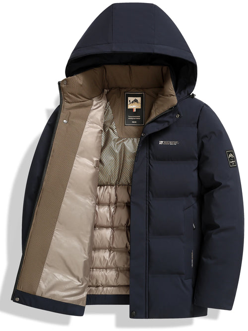 Men's thick and warm cotton jacket for autumn and winter, business and