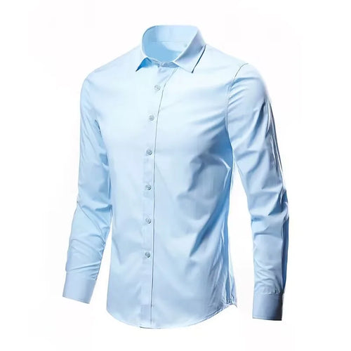 Men's Elastic Spring And Autumn New long Sleeve Shirt Anti-wrinkle