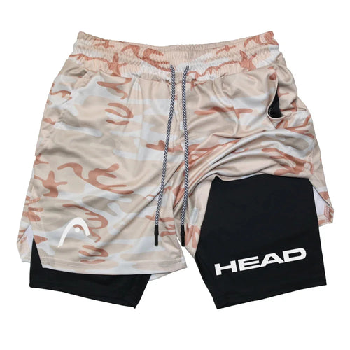 Anime Berserk Head Running Shorts Men Fitness Gym Training 2 in 1