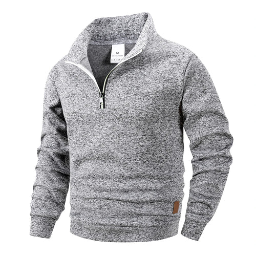 Spring Autumn Men's Standing Collar Half Zipper Sportswear Long Sleeve