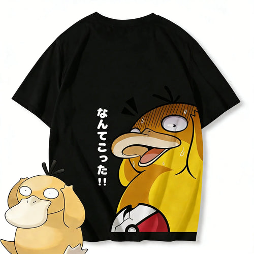 Pokemon Psyduck Anime T Shirt Men Women Casual Cotton Short Sleeve Tee