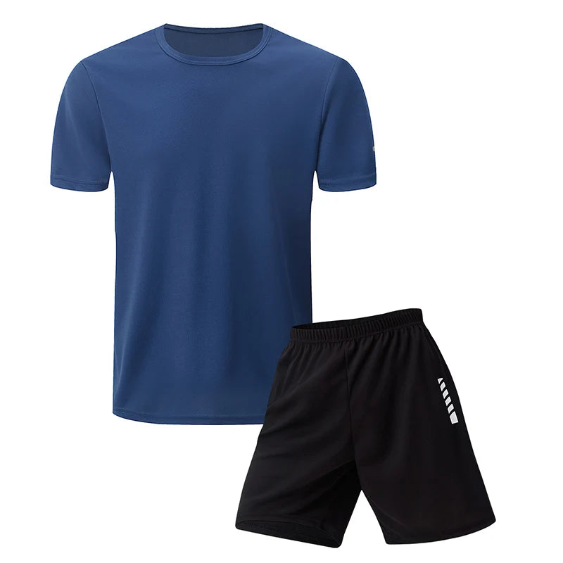 2/6 Pack Plus Size Men's Quick-drying Short-sleeved Shorts Suit Men's