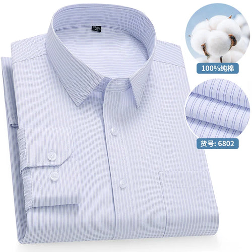 High Quality 100% Cotton Men's Shirts Long Sleeve Slim Fit Business