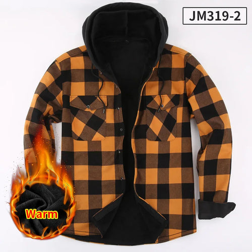 American size men's shirt long sleeve autumn winter warm plus fleece
